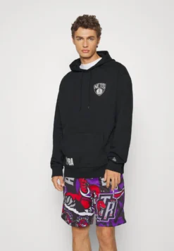 NEW ERA Nba Brooklyn Nets Half Logo Oversized Hoody - Jersey Con Capucha - Black