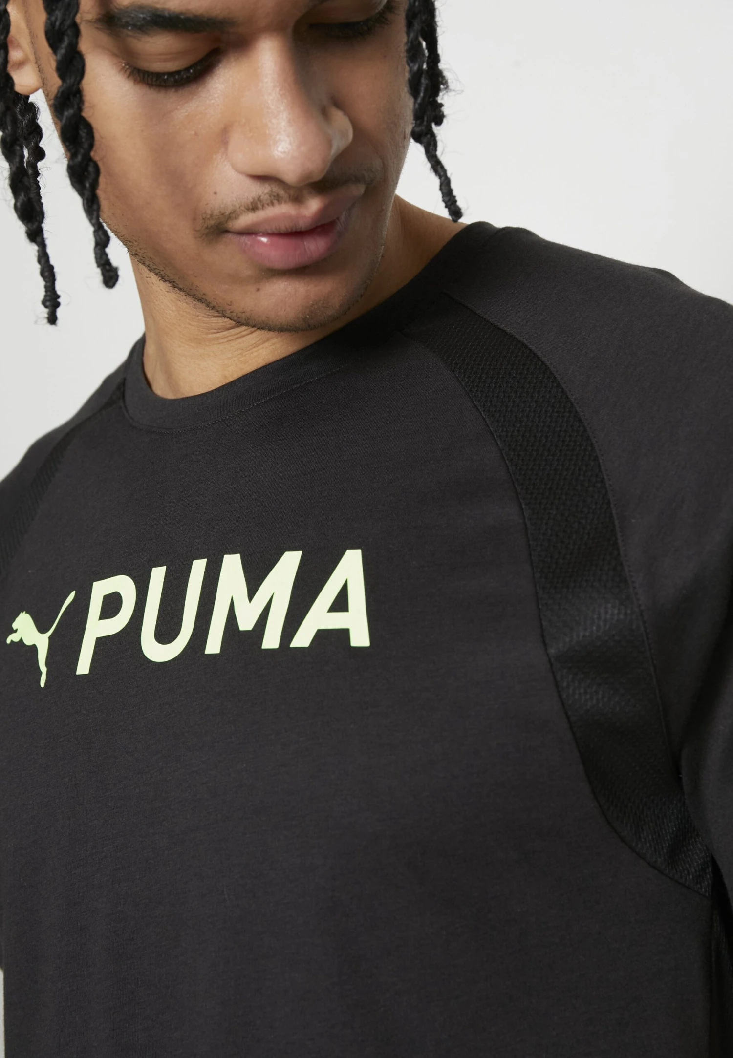 Puma Fit Ultrabreathe Triblend- Camiseta Deportiva - Black/Fizzy Lime 4 Puma Fit Ultrabreathe Triblend- Camiseta Deportiva - Black/Fizzy Lime - Imagen 4