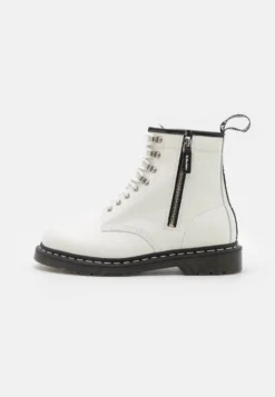 Dr. Martens 1460 Zipped- Botines Con Cordones - White Smooth