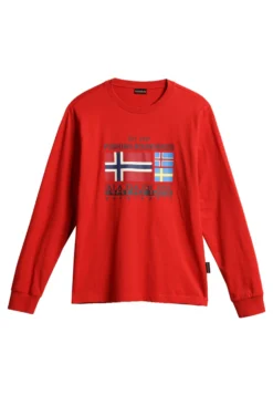 Napapijri Stodig - Camiseta De Manga Larga - Red Poppy