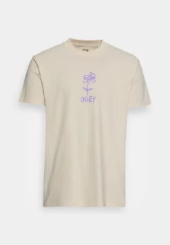 Obey Clothing Flower - Camiseta Estampada - Cream