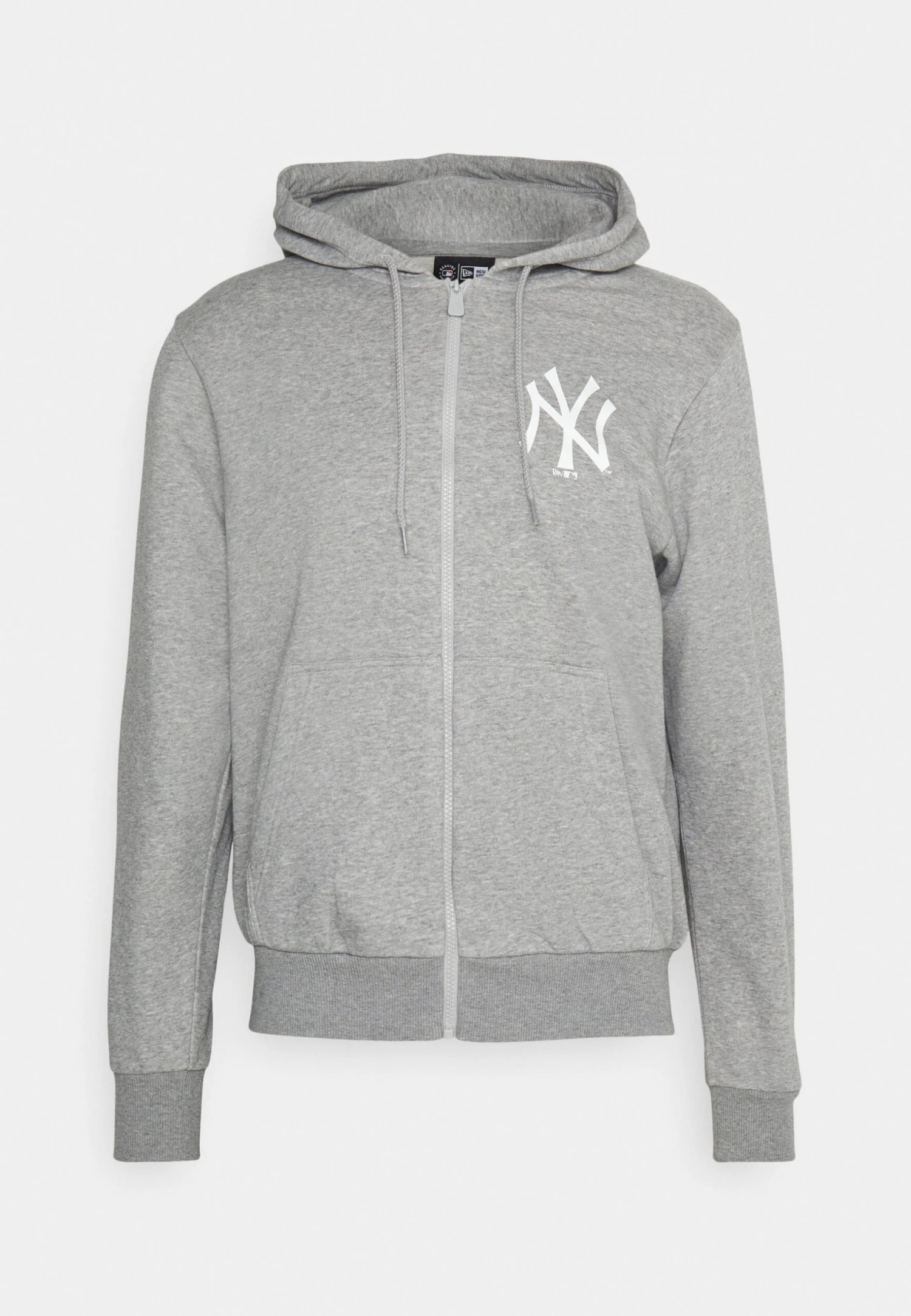 NEW ERA New York Yankees League Essential Full Zip Hoodie - Sudadera Con Cremallera - Light Grey/White 4 NEW ERA New York Yankees League Essential Full Zip Hoodie - Sudadera Con Cremallera - Light Grey/White - Imagen 4
