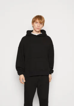Luxe 600Gsm Idris Hoodie Black Unisex - Jersey Con Capucha - Black