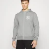 NEW ERA New York Yankees League Essential Full Zip Hoodie - Sudadera Con Cremallera - Light Grey/White
