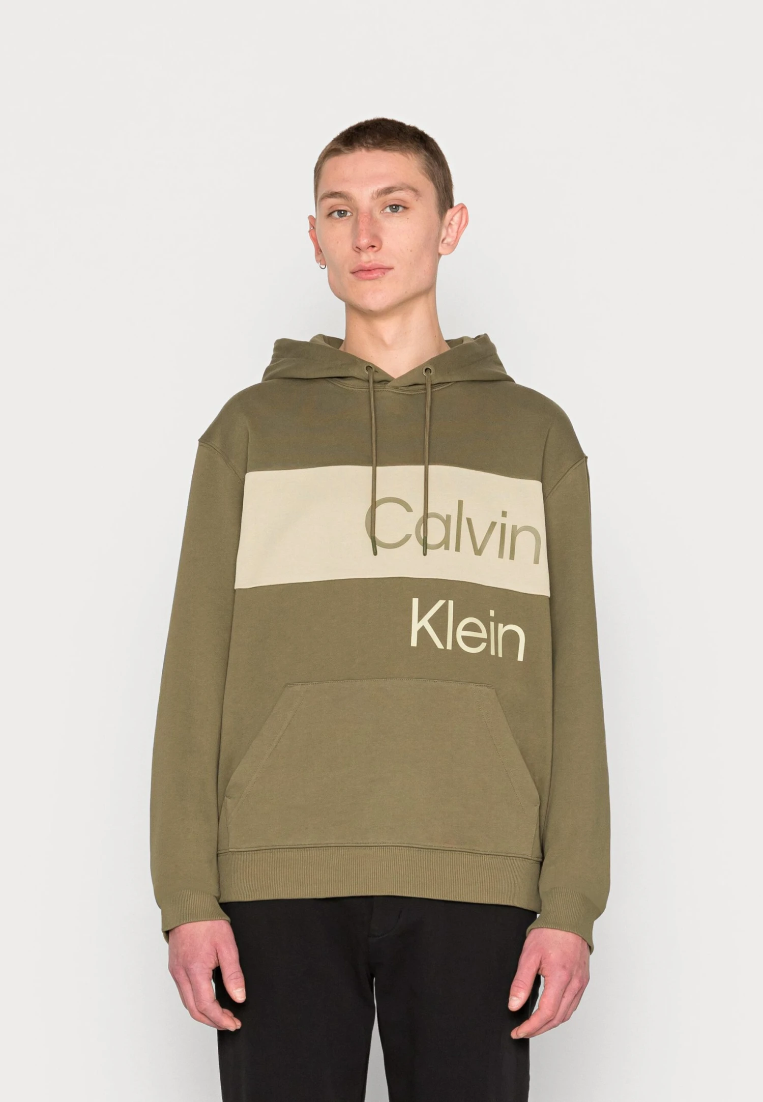 Calvin Klein Jeans Institutional Blocking Hoodie Unisex - Sudadera - Burnt Olive 1 Calvin Klein Jeans Institutional Blocking Hoodie Unisex - Sudadera - Burnt Olive