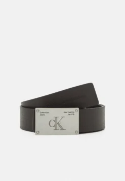 Calvin Klein Jeans Studded Plaque Belt - Cinturón - Black/Bitter Brown