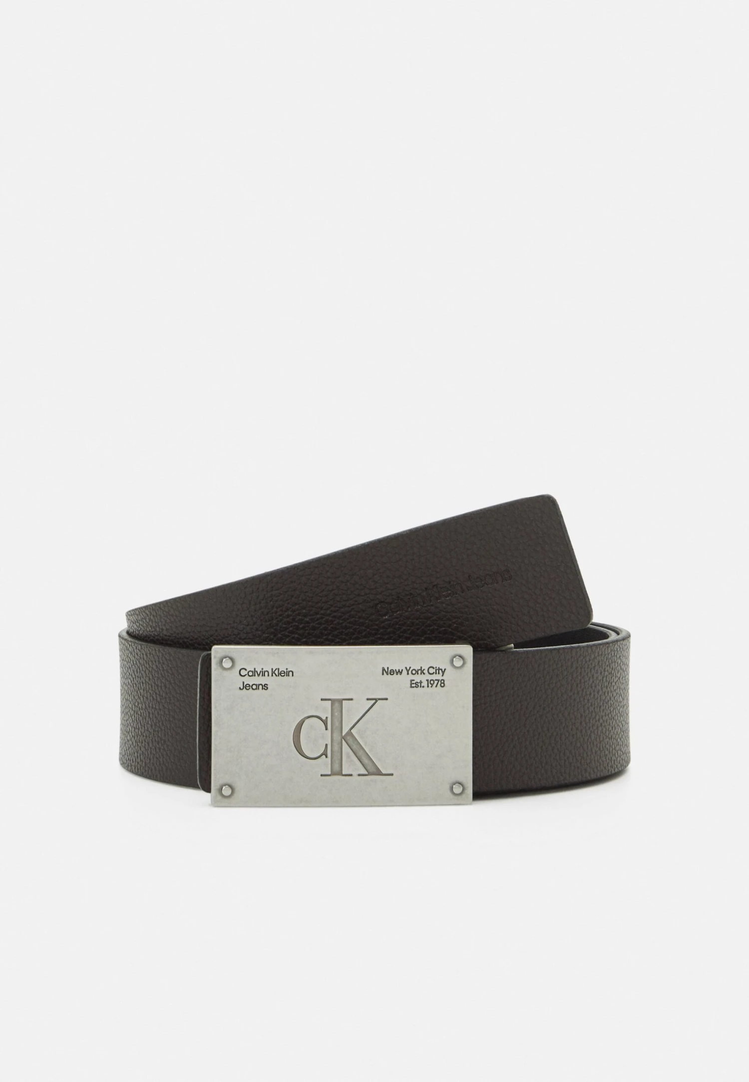 Calvin Klein Jeans Studded Plaque Belt - Cinturón - Black/Bitter Brown 1 Calvin Klein Jeans Studded Plaque Belt - Cinturón - Black/Bitter Brown