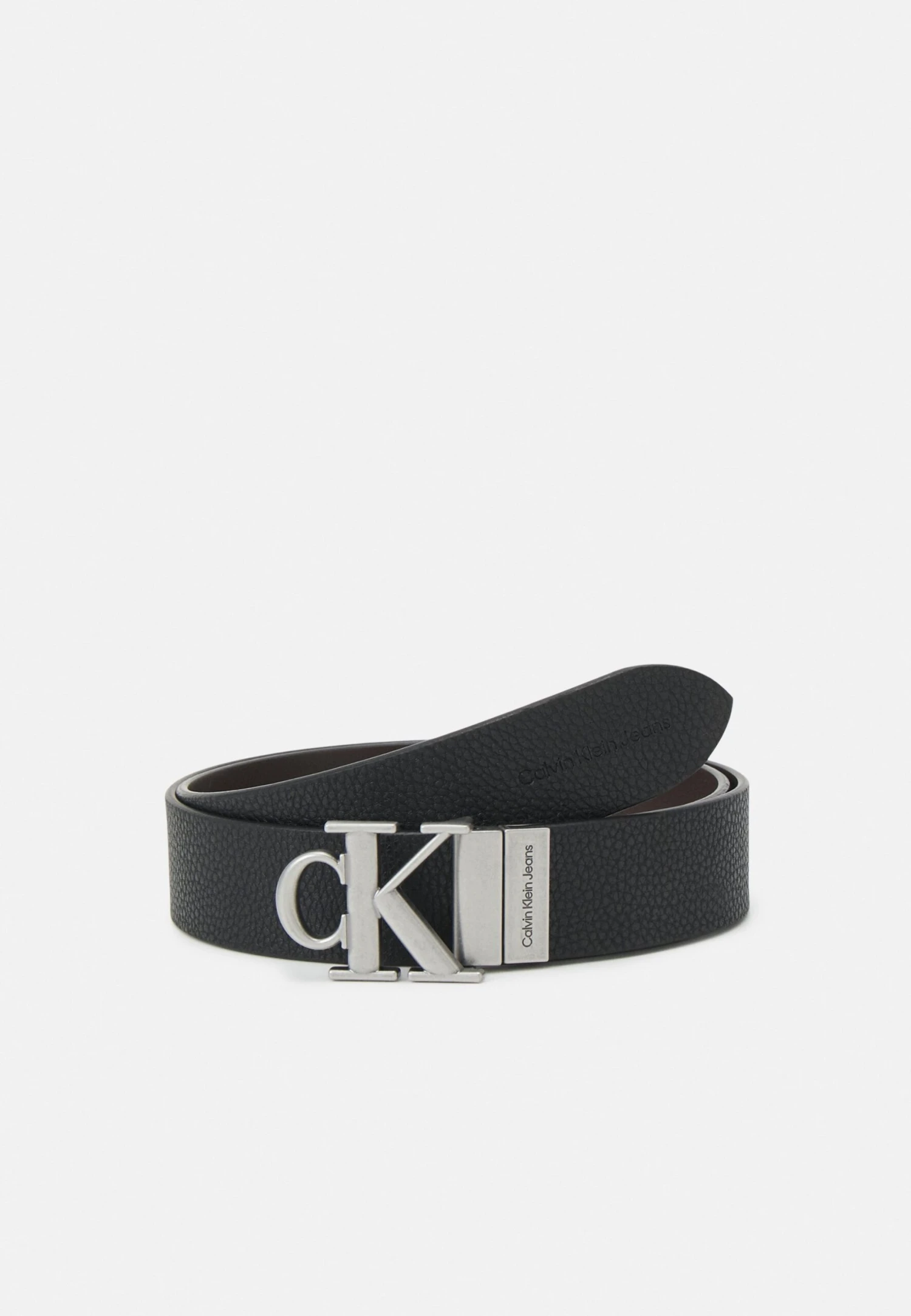 Calvin Klein Jeans Round Monogram - Cinturón - Black/Bitter Brown 1 Calvin Klein Jeans Round Monogram - Cinturón - Black/Bitter Brown