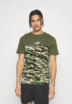 Puma Ess Block Camo Tee - Camiseta Deportiva - Green Moss