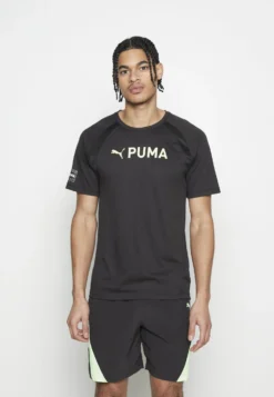 Puma Fit Ultrabreathe Triblend- Camiseta Deportiva - Black/Fizzy Lime
