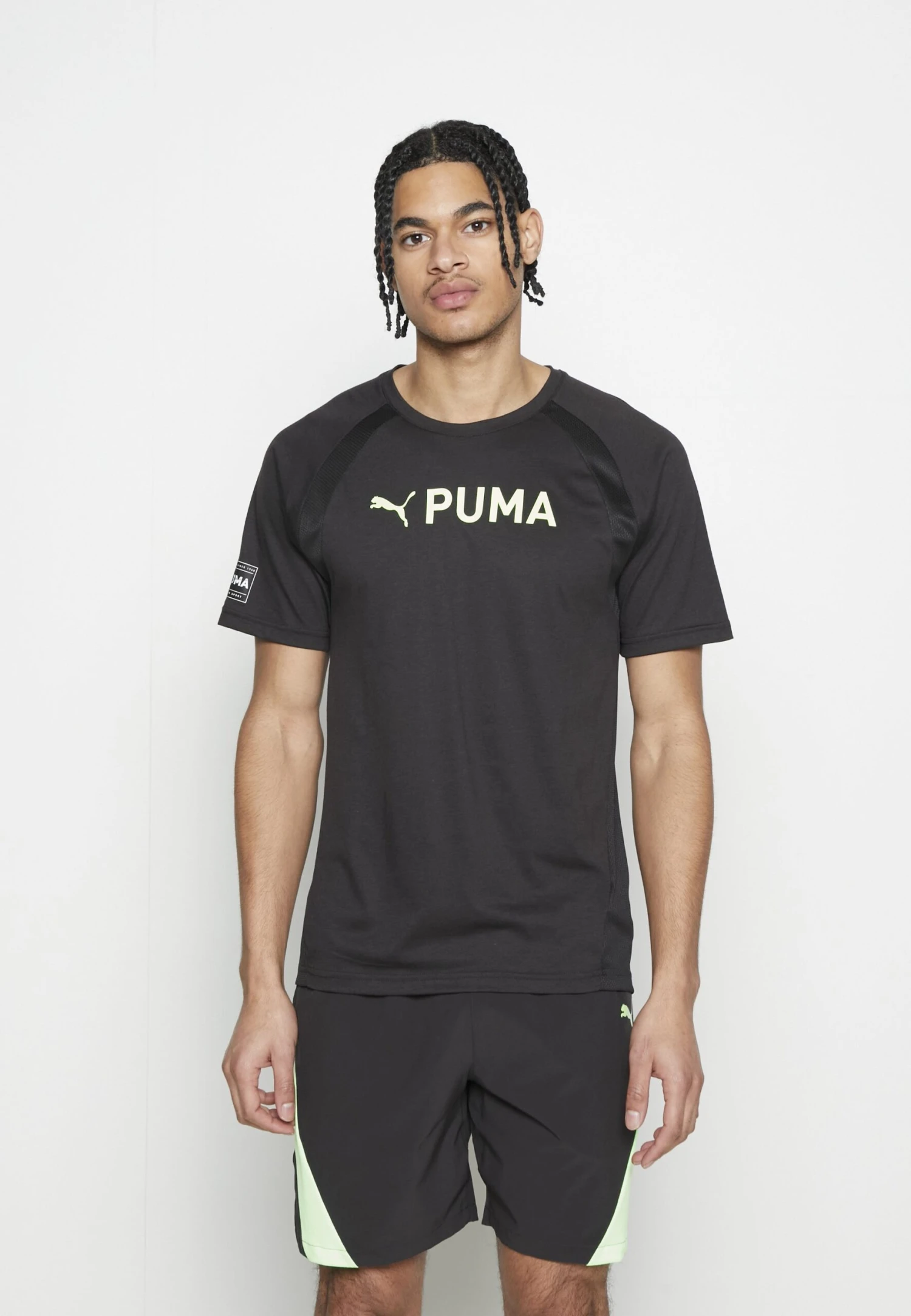 Puma Fit Ultrabreathe Triblend- Camiseta Deportiva - Black/Fizzy Lime 1 Puma Fit Ultrabreathe Triblend- Camiseta Deportiva - Black/Fizzy Lime