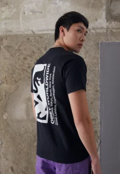 Obey Clothing Half Face Icon - Camiseta Estampada - Black